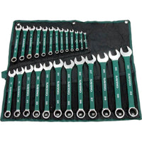 Combination Spanner Metric Set Soft Grip 6-32mm Open Ring + Roll 25pc - tooltime.co.uk
